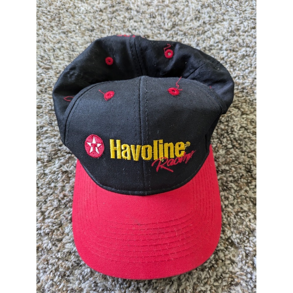 texaco halvoline racing cap strapback black red